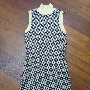 Women's Zara Geometric Knit Turtle Neck Cocktail Dress